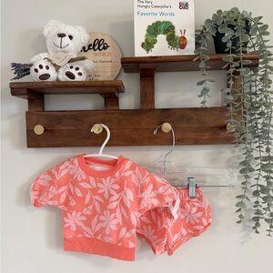 Carter's Coral Pink Floral Matching Top & Shorts Set